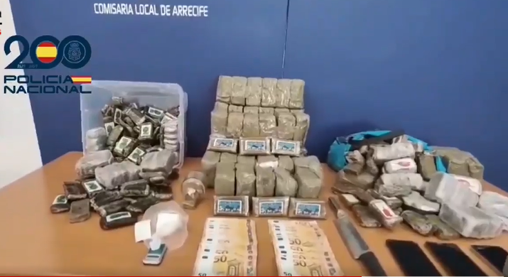 Droga y dinero incautados en la operación